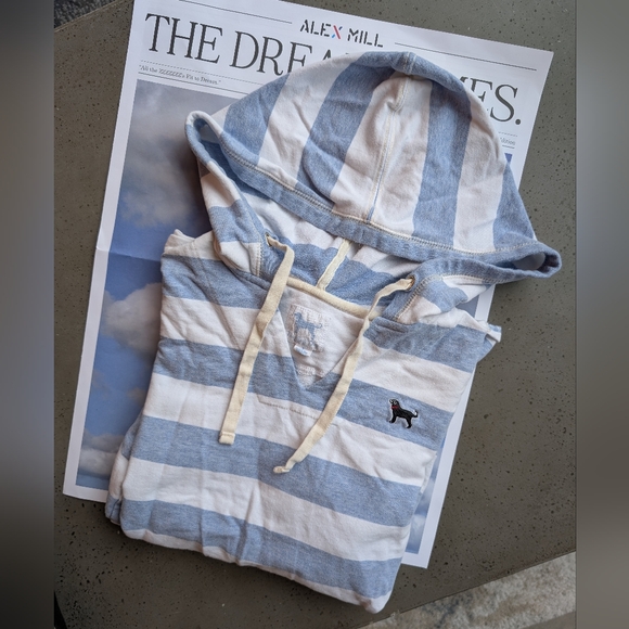 The Black Dog Tops - The Black Dog Striped Pullover Sweater with Hoodie